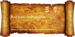 Baltes Veronika névjegykártya